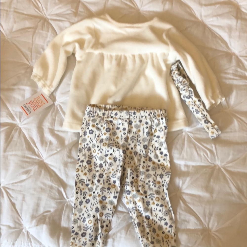 Carters Fleece and Leggings with matching headband